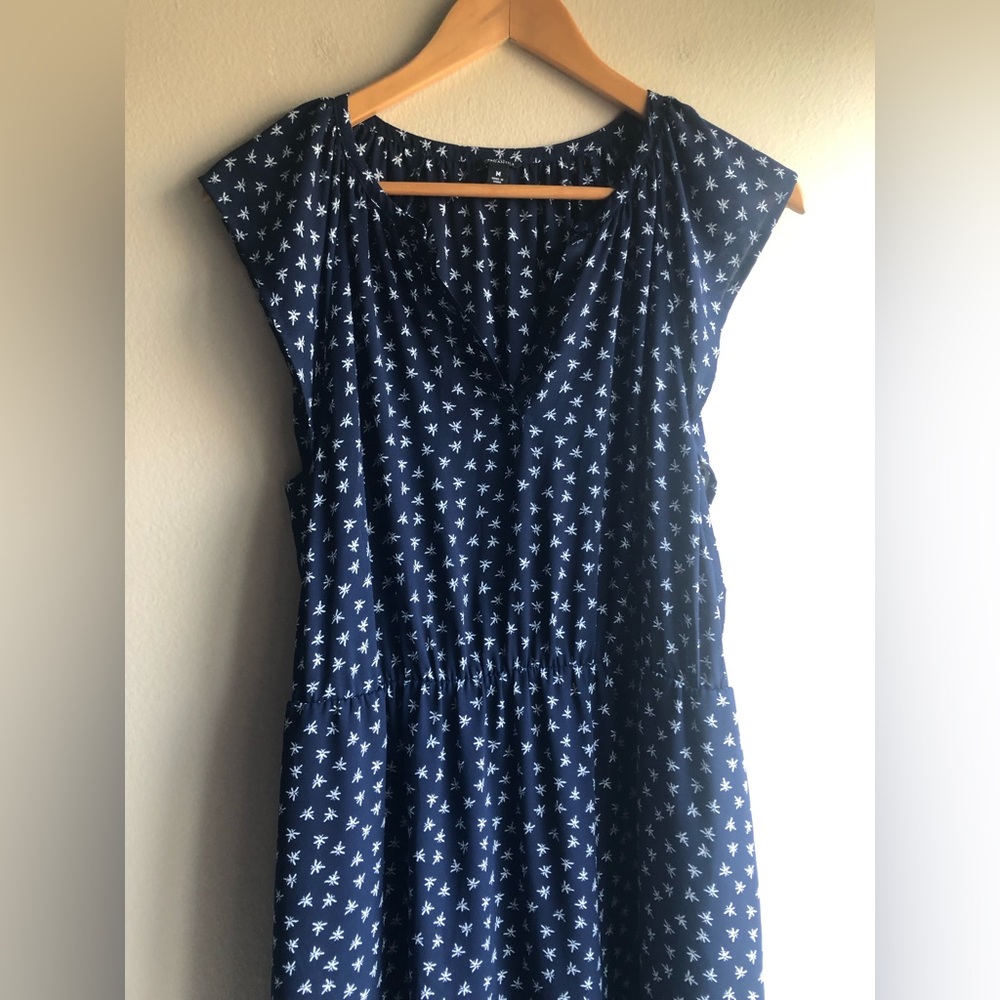 J.Crew Women Maxi Blue Blouse Dress Size Medium - Picture 2 of 13